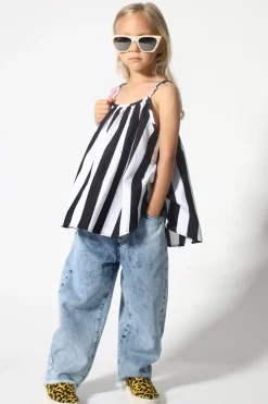 ACID WASH DENIM BAGGY TROUSERS