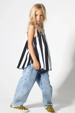 ACID WASH DENIM BAGGY TROUSERS