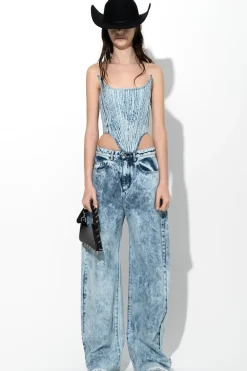 ACID WASH DENIM SHAPED CORSET