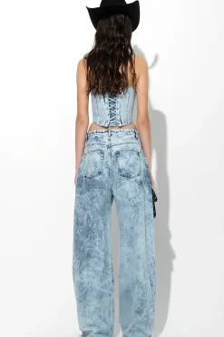 ACID WASH DENIM SHAPED CORSET