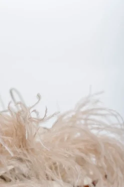 BEIGE FEATHER STRAPPY SANDAL