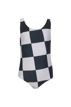 BLACK AND WHITE CHECKS SWIMSUIT