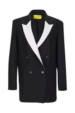BLACK AND WHITE OVERSIZED BLAZER