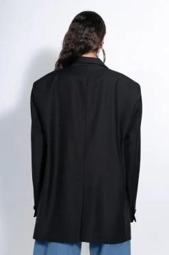 BLACK AND WHITE OVERSIZED BLAZER