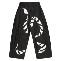 BLACK BALLOON TROUSERS WITH EMBROIDERY