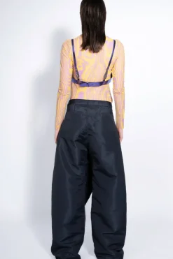 BLACK BOYFRIEND TROUSERS WITH BOW