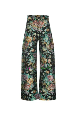BLACK BROCADE BOYFRIEND TROUSERS