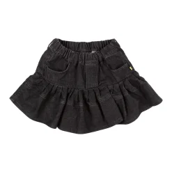 BLACK DENIM SKORT WITH FRILL