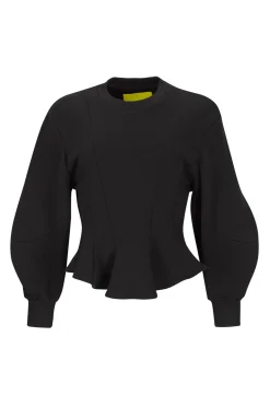 BLACK FRILL SWEATSHIRT