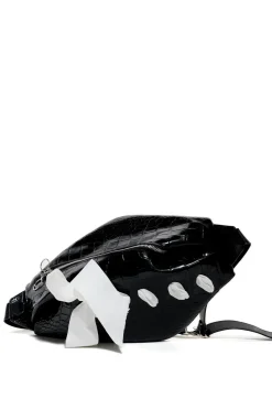 BLACK LEATHER BUM BAG