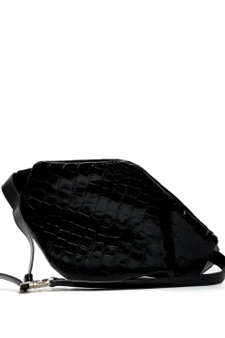 BLACK LEATHER BUM BAG