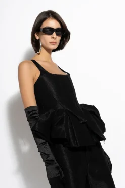 BLACK LUREX FITTED CORSET