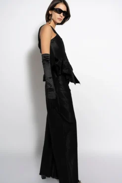 BLACK LUREX FITTED CORSET