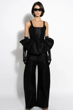 BLACK LUREX FITTED CORSET