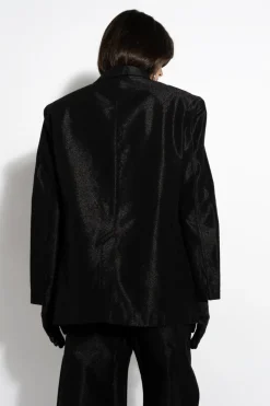 BLACK LUREX OVERSIZED BLAZER