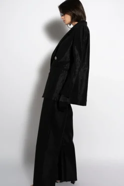 BLACK LUREX OVERSIZED BLAZER