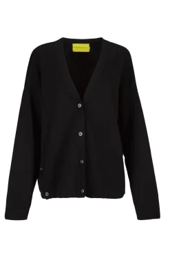 BLACK MERINO DECONSTRUCTED CARDIGAN