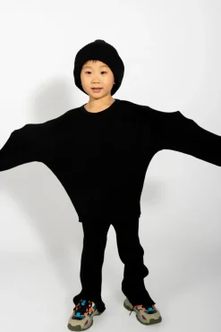 BLACK MERINO KNIT JUMPER