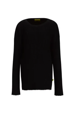 BLACK MERINO KNIT JUMPER