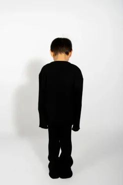 BLACK MERINO KNIT JUMPER