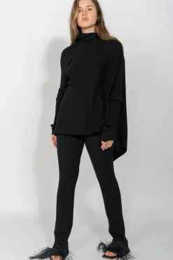 BLACK MERINO TROUSERS
