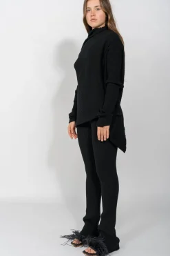 BLACK MERINO TROUSERS