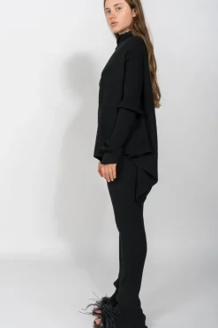 BLACK MERINO TROUSERS