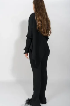 BLACK MERINO TROUSERS