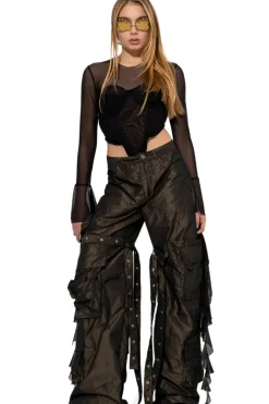 BLACK MESH CORSET TOP