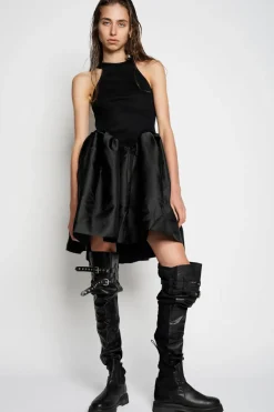 BLACK MINI DRESS WITH TANK TOP SCOOPED