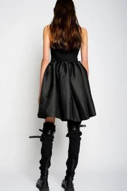 BLACK MINI DRESS WITH TANK TOP SCOOPED