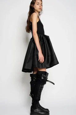 BLACK MINI DRESS WITH TANK TOP SCOOPED