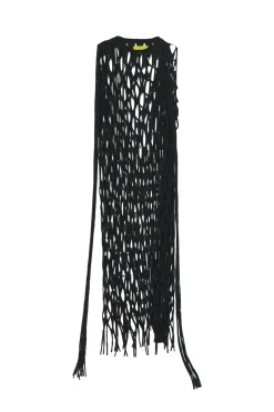 BLACK NET LONG DRESS