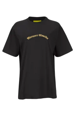 BLACK OVERSIZED T-SHIRT WITH GOLD LOGO