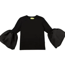 BLACK PUFF SLEEVES TOP