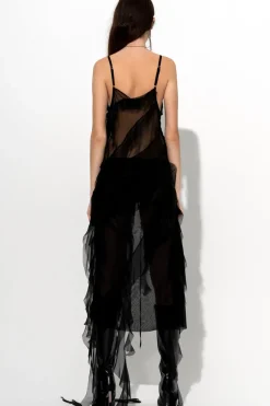 BLACK SILK STRAP TOP