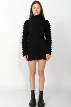 BLACK SPIKED DRESS