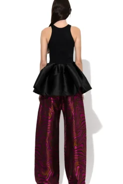 BLACK TANK TOP WITH PEPLUM