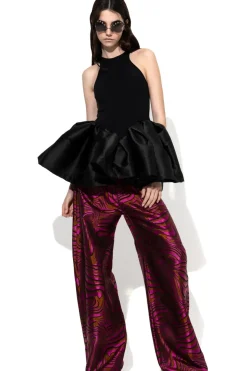 BLACK TANK TOP WITH PEPLUM