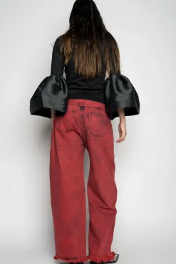 BLACK TURTLENECK PUFF SLEEVE TOP