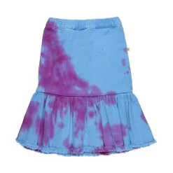 BLUE AND PURPLE FLOUNCE MIDI SKIRT