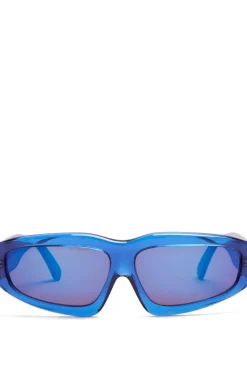 BLUE ANGULAR FRAME SUNGLASSES