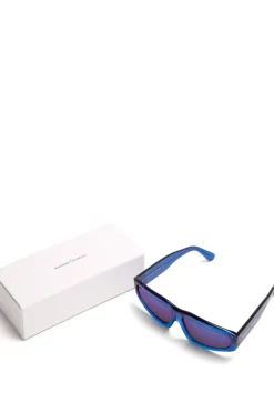 BLUE ANGULAR FRAME SUNGLASSES