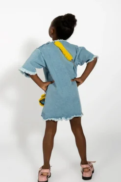 BLUE DENIM OVERSIZED T-SHIRT DRESS