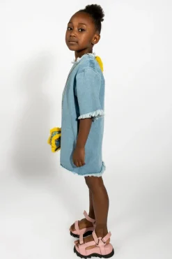 BLUE DENIM OVERSIZED T-SHIRT DRESS