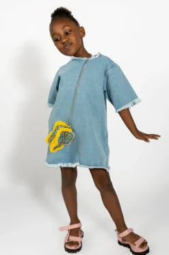 BLUE DENIM OVERSIZED T-SHIRT DRESS