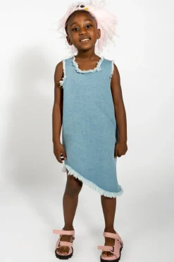 BLUE DENIM SLEEVELESS DRESS