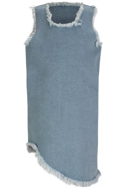 BLUE DENIM SLEEVELESS DRESS