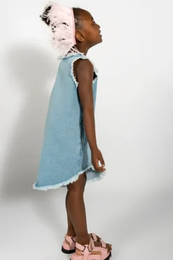 BLUE DENIM SLEEVELESS DRESS