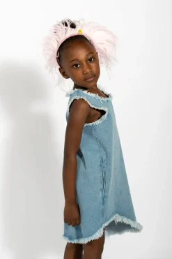 BLUE DENIM SLEEVELESS DRESS